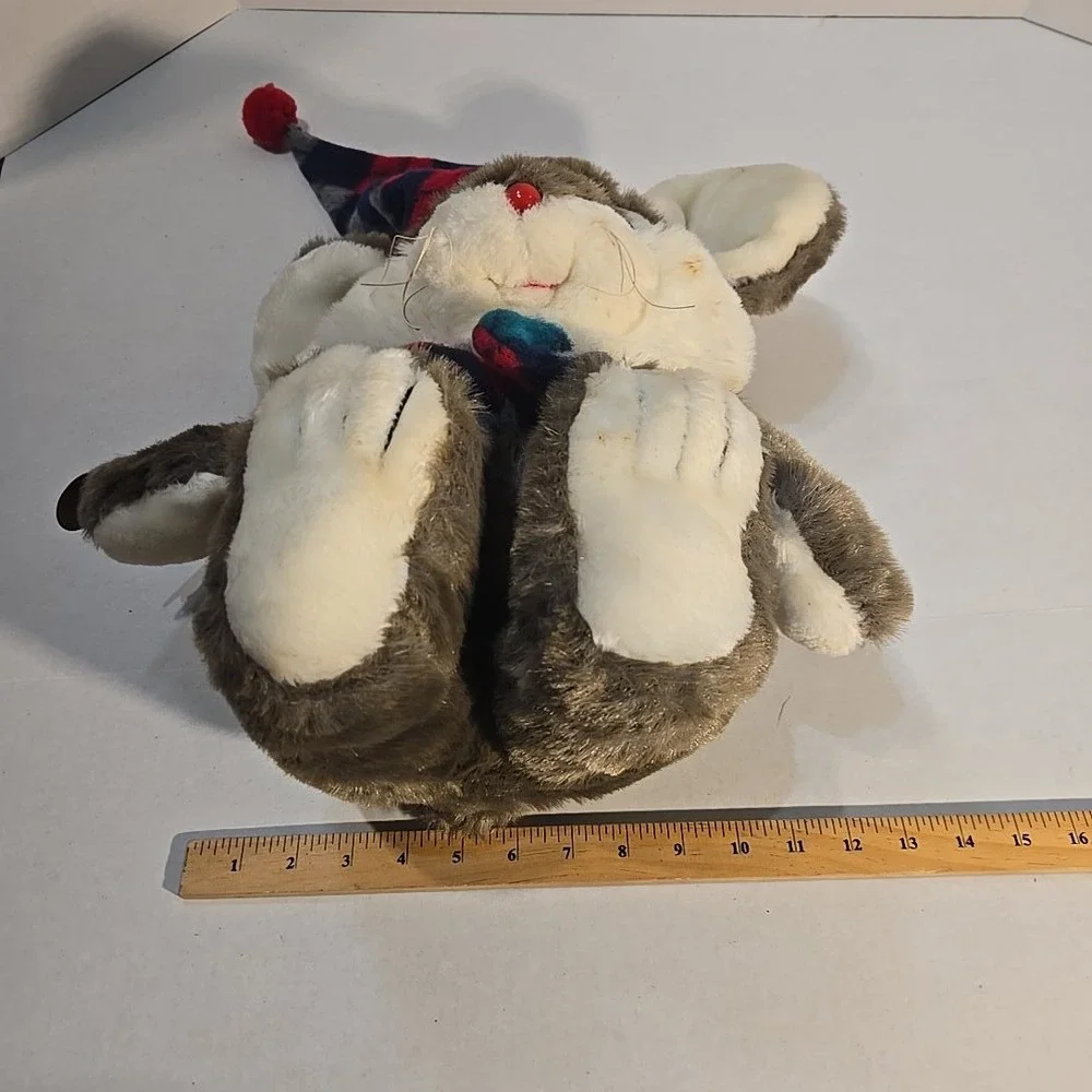 VTG Dayton Hudson Target Christmas Mouse Plush 12x14in Squeak Ear‎ Holiday 1980s